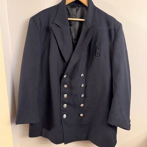 Elbeco Fire Department Dress Uniform Jacket 50S Black Wool Blend Double-Breasted